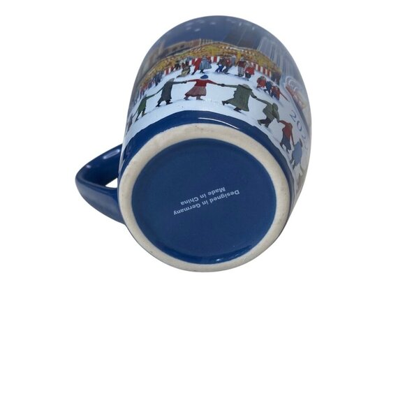 Christkindlmarket 2022 Ceramic Mug Chicago Skyline Snow Scene 12 Oz Blue & Multi - Picture 6 of 7